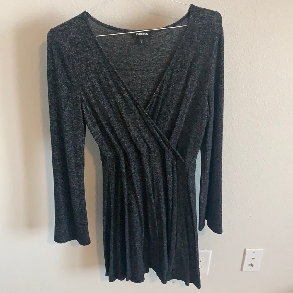 Express long sleeve wrap dress